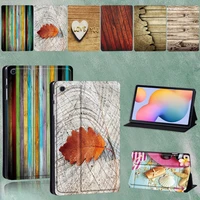 case for samsung galaxy tab s6 lite 10 4 inch p610 p615 wood grain series pattern pu leather stand tablet cover free stylus