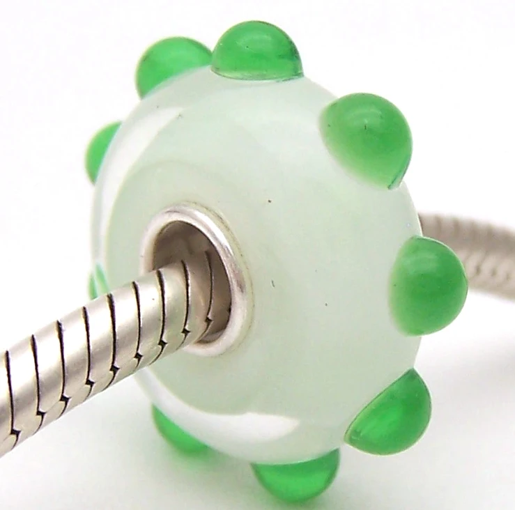 

PJG2599 100% S925 Sterling Silver Beads Murano Glass beads Fit European Charms Bracelet charms diy jewelry Lampwork GlassBeads