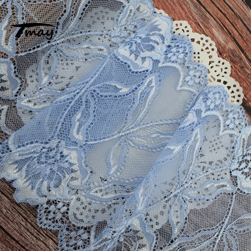 #1761 Floral Lace 18CM Wide 2 Yards/Lot Stretch Trim Elastic Ribbon Trimming DIY Wedding Gift Decoration | Дом и сад