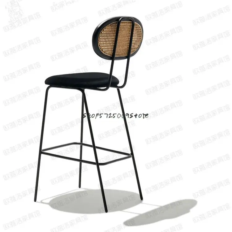 Дизайнерское барное кресло из ротанга в скандинавском стиле простой стул с