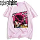 Женские футболки с принтом невероятных приключений Джоджо, розовые футболки для женщин, повседневная женская футболка, винтажные топы с круглым вырезом, футболки