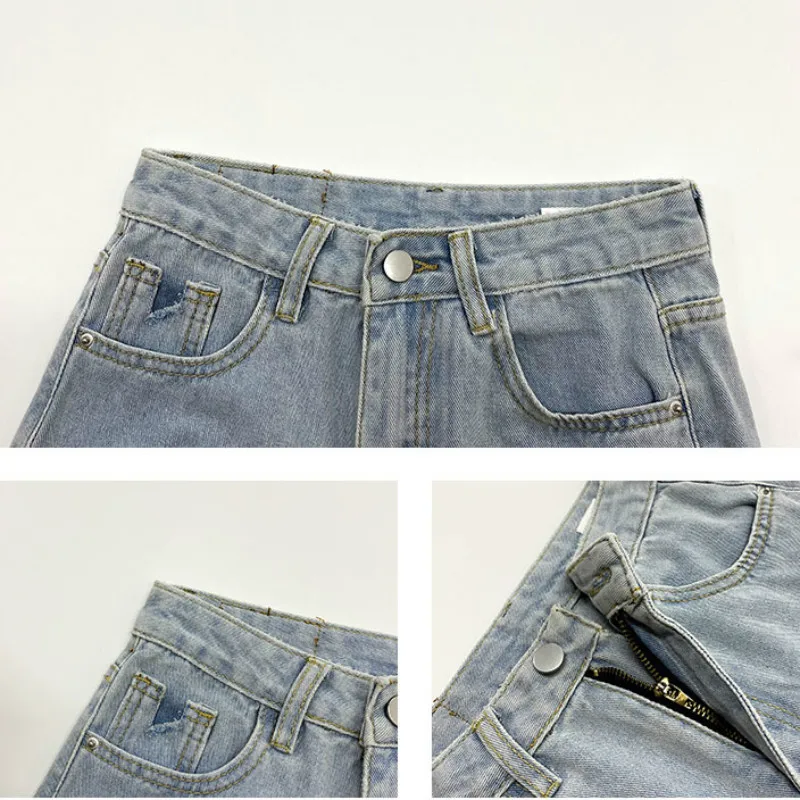 

Denim Shorts Women Students Hole Streetwear Chic Korean Style Thin Fashion Simple Stylish Solid Leisure Harajuku Hip Hop Femme