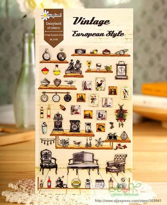 1 лист/pach винтажный Европейский Стиль Набор стикеров/Студенческая декоративная