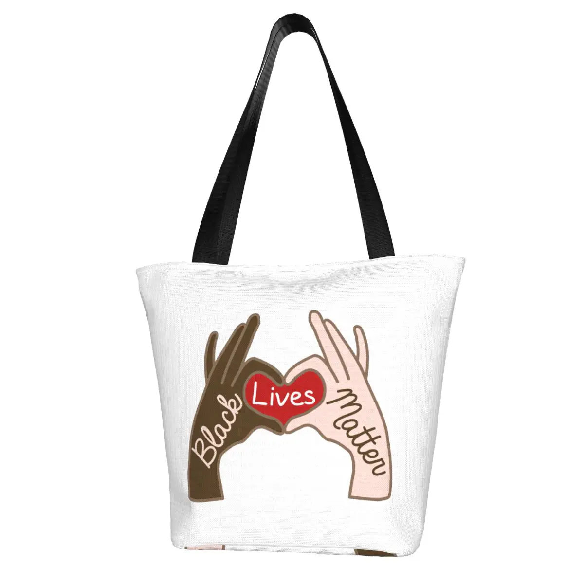 Black Lives Matter Anti Racist Shopping Bag Aesthetic Cloth Outdoor Handbag Female Fashion Bags