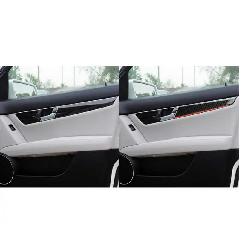

Fit For Mercedes-Benz Old C-Class W204 2007-2013 Carbon Fiber Car Door Slat Decoration Interior modification