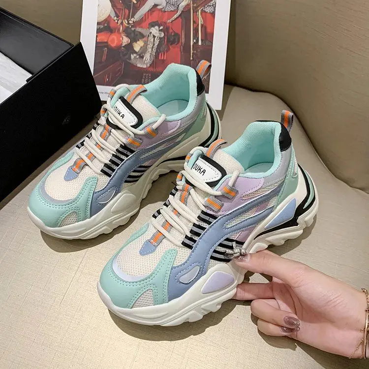 

Women Chunky Sneakers Platform Fashion Casual Shoes Woman Sports Tenis Female Designers Wedge Vulcanized Shoes