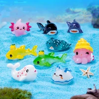 10pcs sea animals figurine miniature fairy garden decor wedding guest gifts resin craft mini photography props accessory
