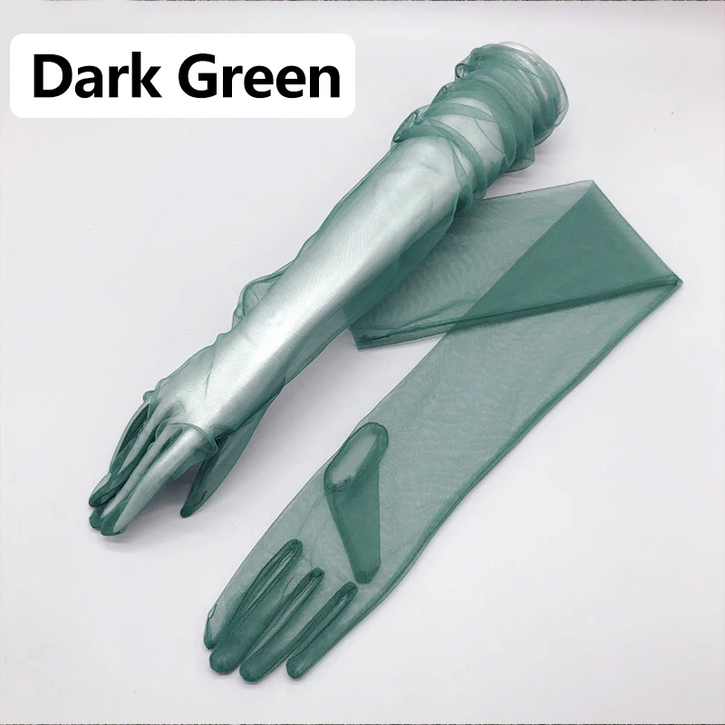 Перчатки женские из тюля ультратонкие с пальцами до локтя | Аксессуары для одежды