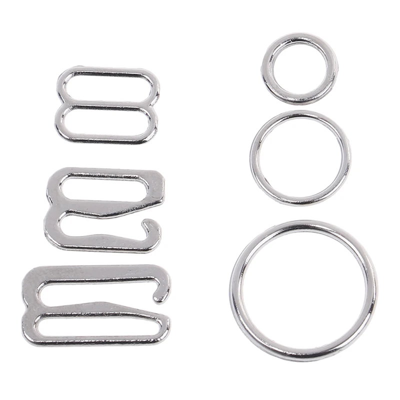 

100pcs/Lot Adjustment Metal Bra Strap Adjustment Buckles Underwear Sliders Rings Clips For Lingerie DIY Accessories 6/10/15mm