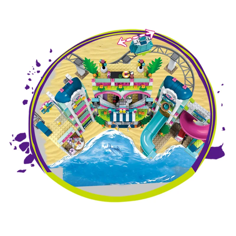 2021 друзья 1039 шт. конструктор сердце озеро город курорт модель Lepinblock Friends 41347