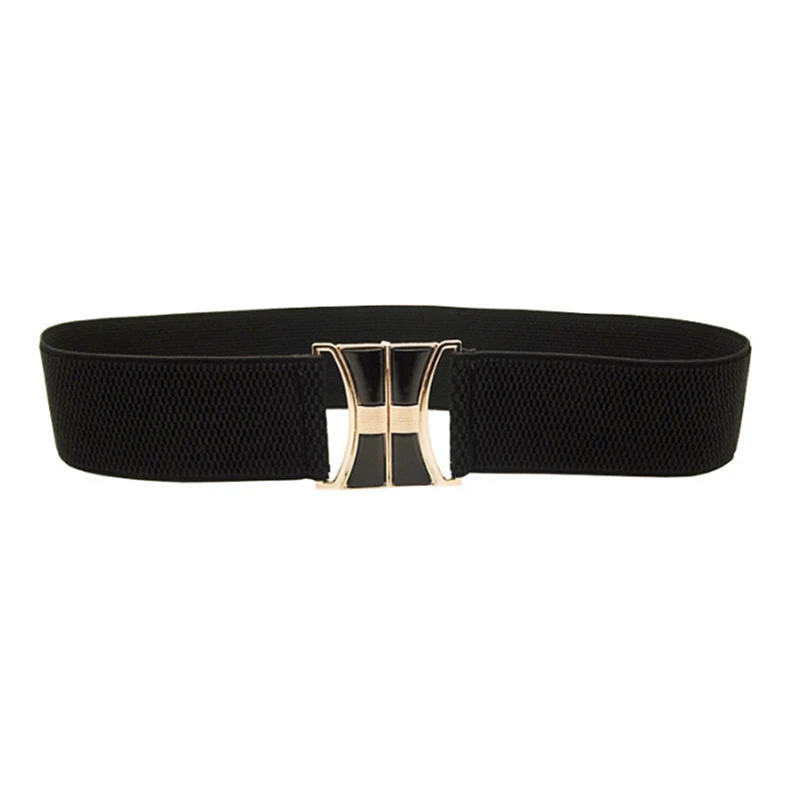 

1PC Black Long Waistband Wide Elastic Stretch Waist Belt For Dress