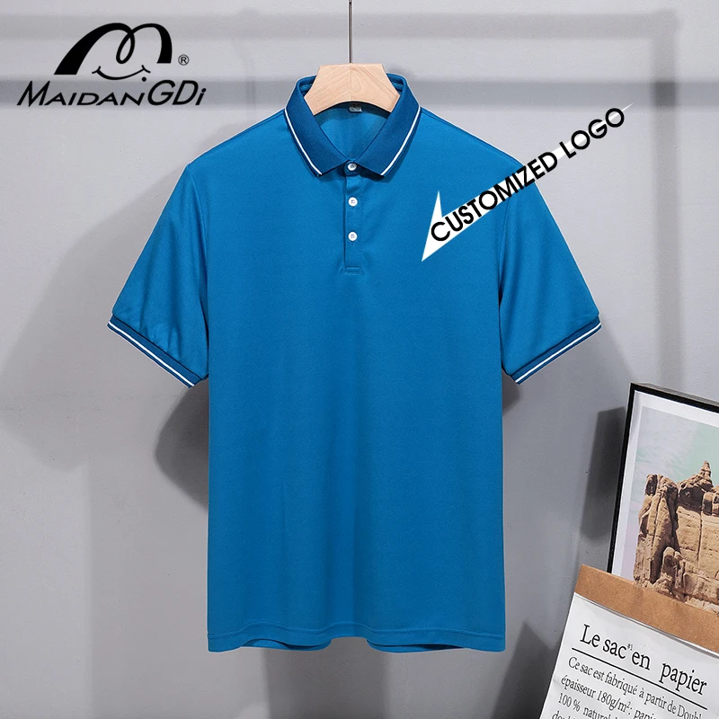 

MAIDANGDI 2021 Summer Women Slim Golf Polo Shirts Short-Sleeved Casual Pique Cotton Embroidery Logo Female Fashion Homme Button