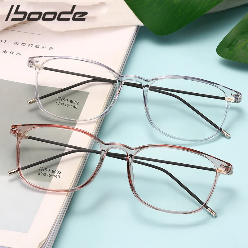 IBOODE новые женские квадратные очки TR90 модные однотонные прозрачные мужские ретро
