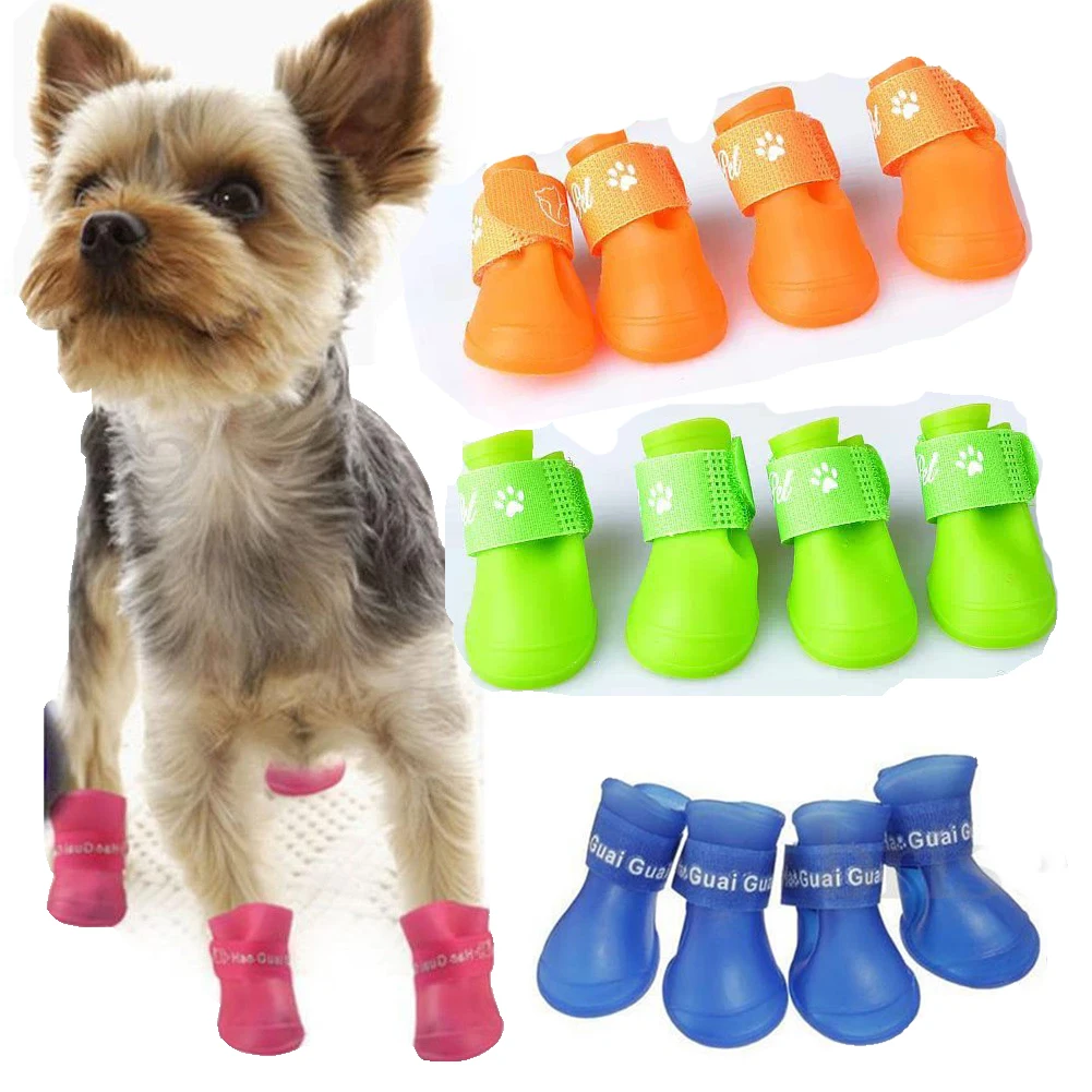 4 шт./компл. Обувь для собак цветные ботинки щенков домашних животных
