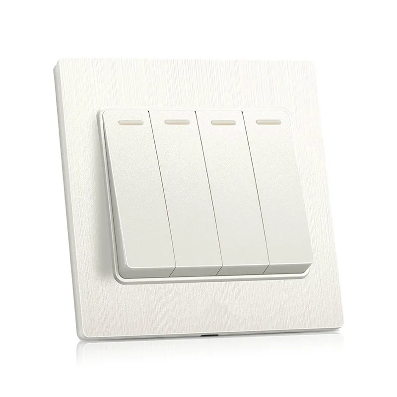 Элегантная белая матовая панель четыре настенных выключателя
