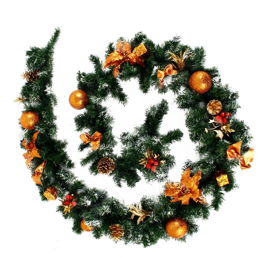 2 7 м Рождественская гирлянда зеленого ротанга рождественские украшения для дома