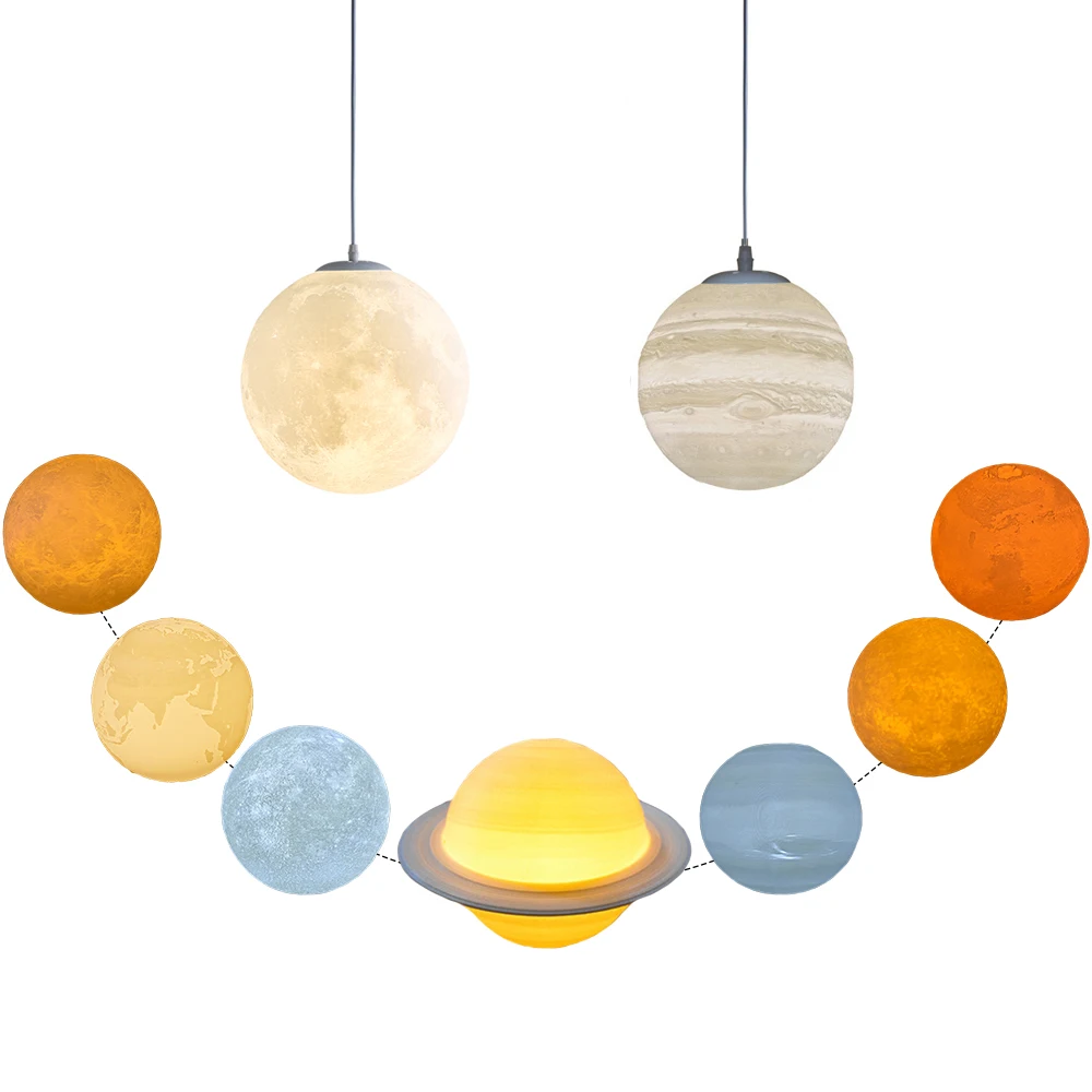 Подвесная лампа 3D Moon креативная планета подвесной светильник Рождественский