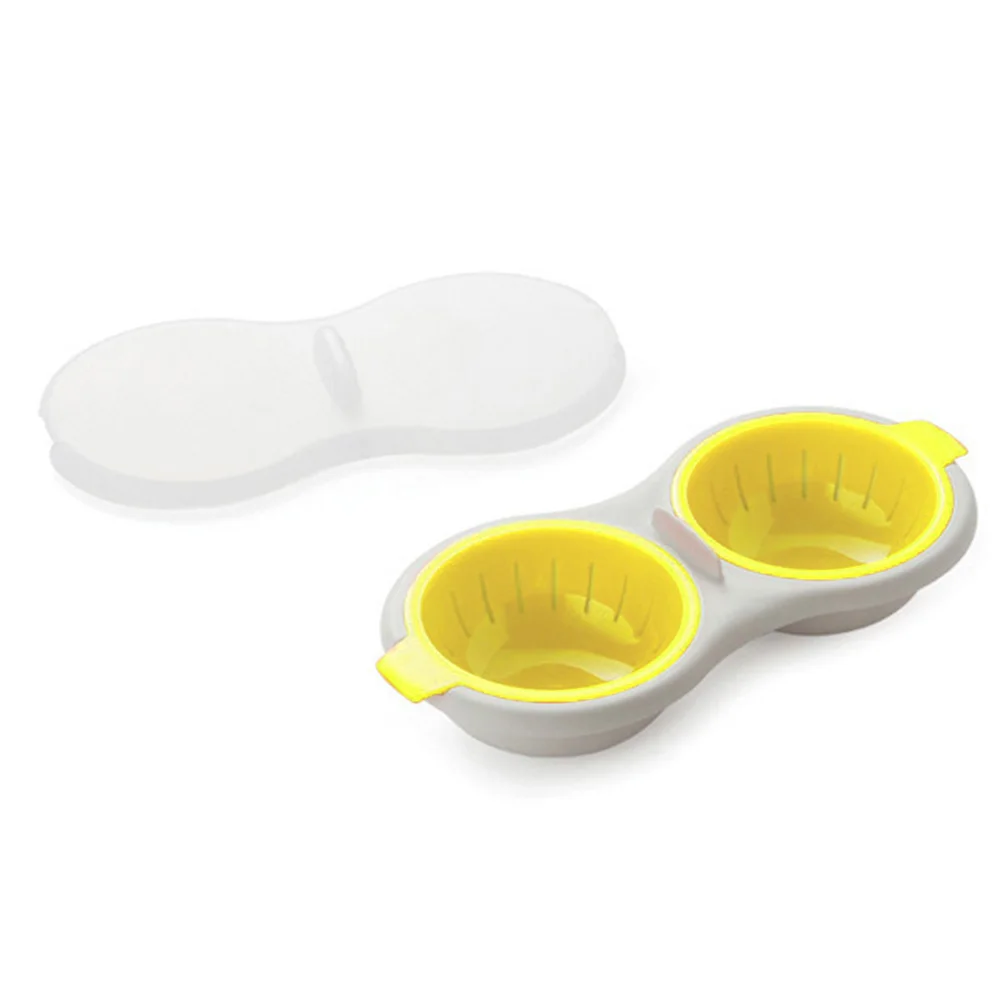 

Eggs Poacher Double Cup Egg Cooker Steamer With Lids Microwave Breakfast Steamed Egg Tools Home Kitchen Accessories Supplies New