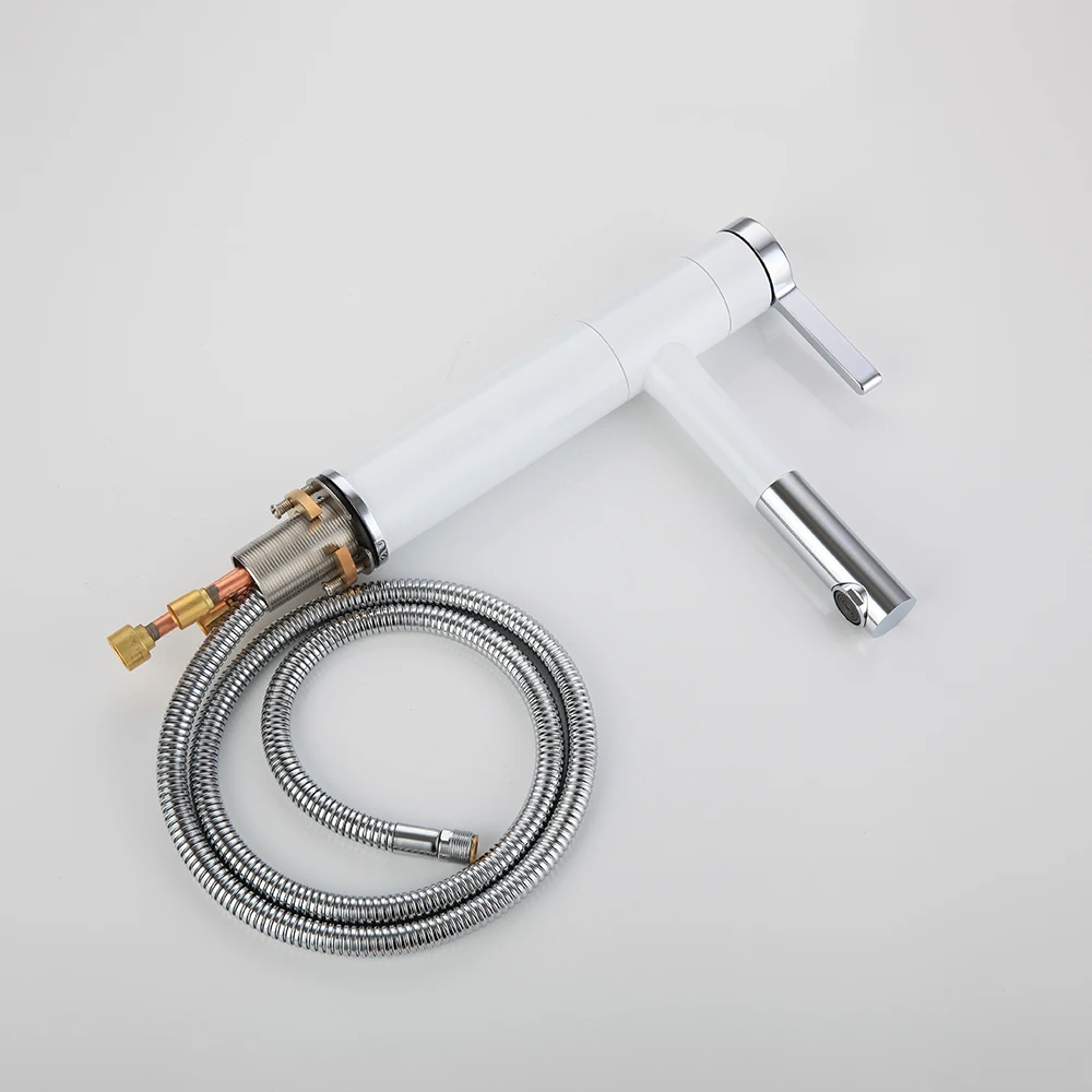 Оптовая и розничная продажа белый спрей кран для раковины ванной комнаты медный