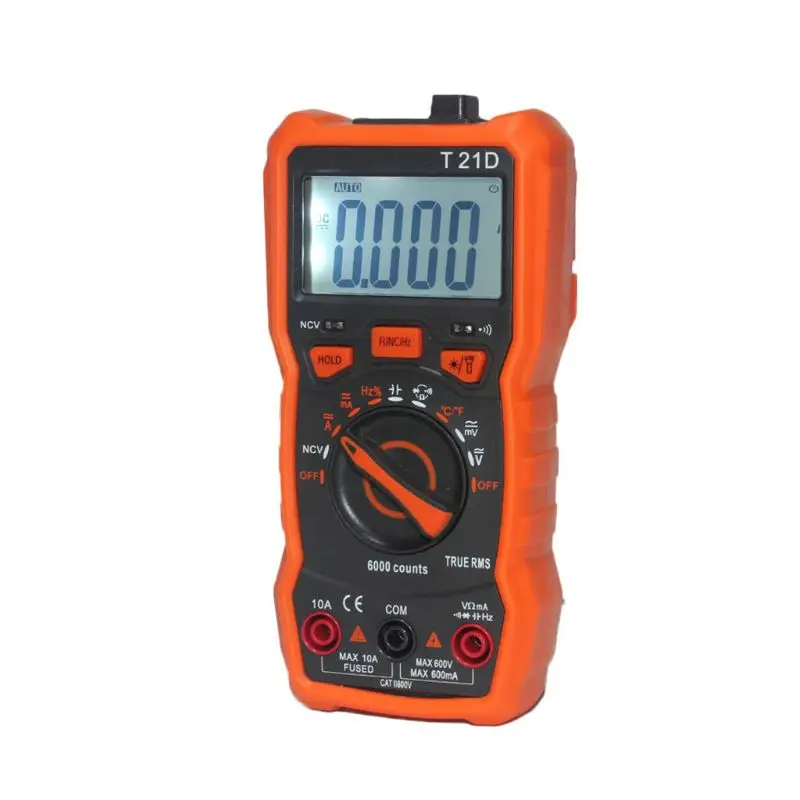 

T21D Digital Multimeter DC/AC Voltmeter Handheld Diode NCV Tester 6000 Counts