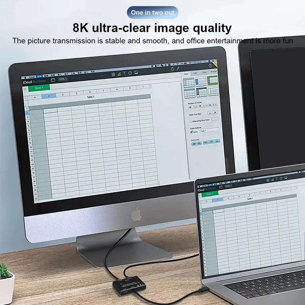 Новый двухнаправленный переключатель 8K Type-C 1x 2/2x1 USB 3 1 PD 100 Вт сплиттер для