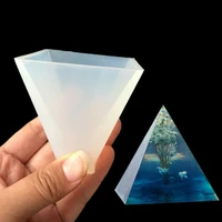 pyramid shape diy resin plaster decorative craft jewelry making silicone mold 3d pendant diy necklace jewelry mold for jewelry m