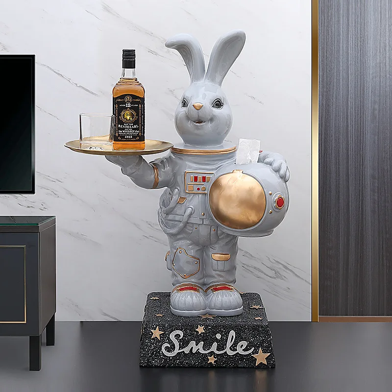 

Home Decor Sculptures & Figurines Decoration Accessories Astronaut Rabbit Landing Ornaments Living Room Resin Animal Statues