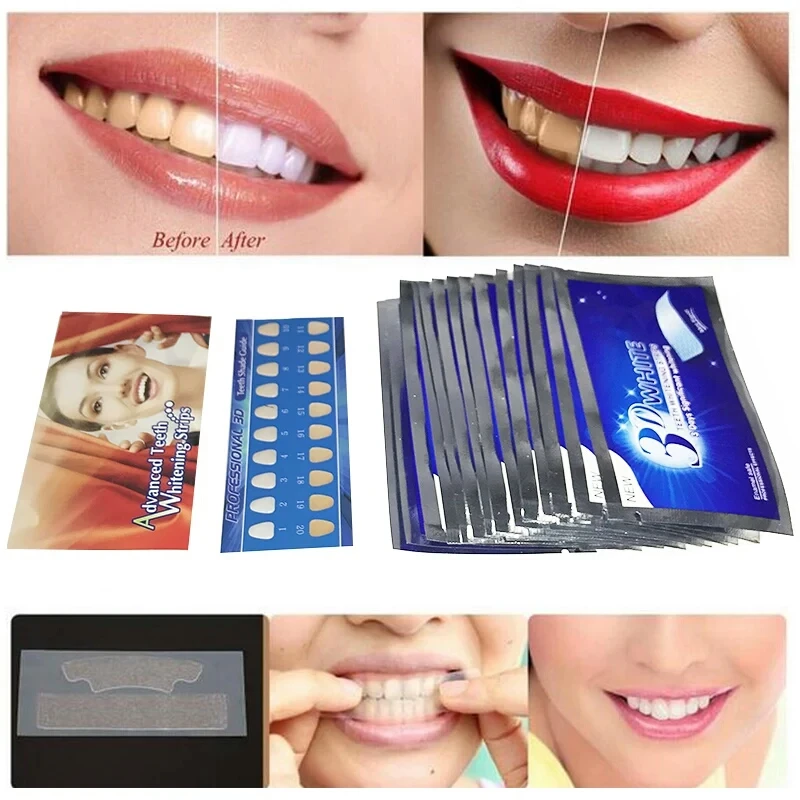 

28Pcs/14Pair White Teeth Whitening Sticker Oral Hygiene Care Teeth Whitening Tool, Remove Yellow Dirt Healthy Inhibit Bacteria