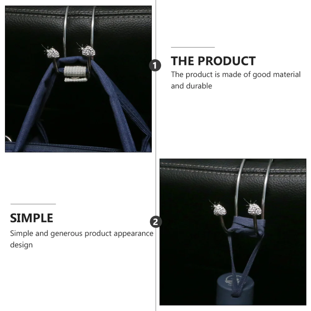 

2PCS Lovely Car Hanger Organizer Car Headrest Hooks for Bag Purse Handbag