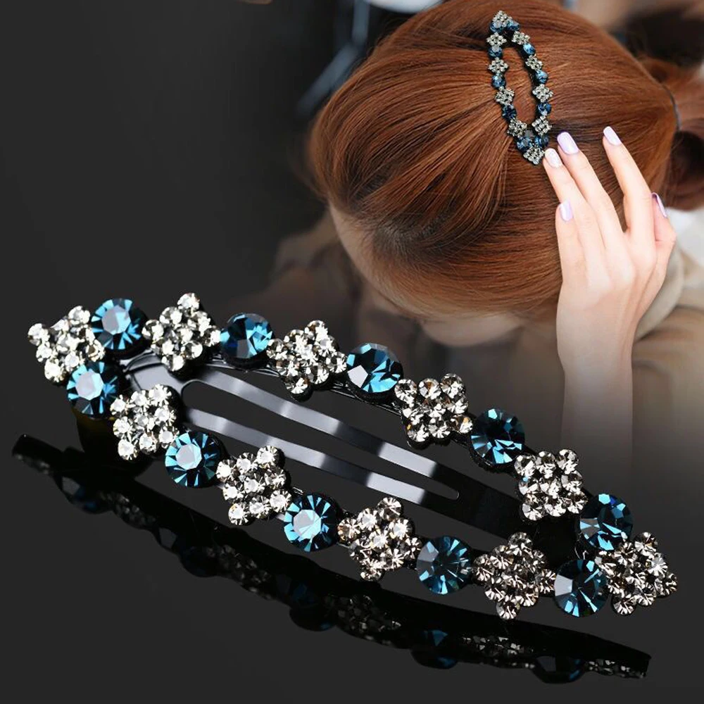 

Красочная акриловая заколка стразы в форме капли воды, блестящая Геометрическая боковая заколка, женская модная модель, головной убор