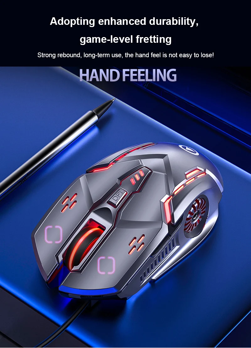 

G5 RGB Wired Gaming Mouse Colorful Backlight 6D 4-Speed DPI Gaming Mouse 6 Button Usb Wired Luminous Mouse For Laptop PUBG