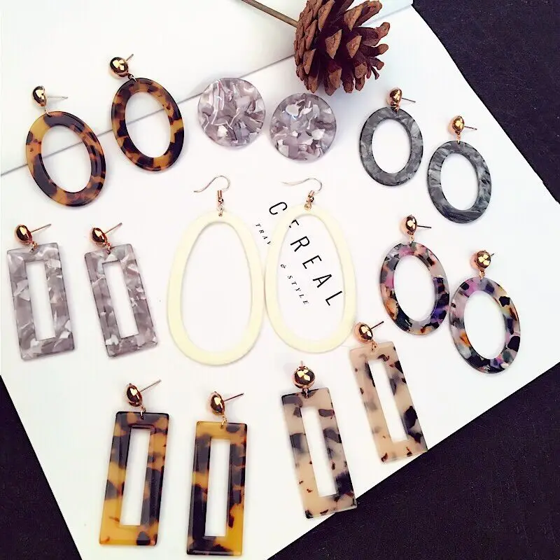 

2021 New Korea Fashion Exaggerated Eardrop Earrings Bohemian Style Geometric Earrings for Women Temperament Jewelry Wholesale