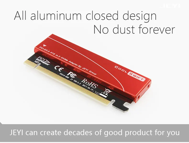 К. JEYI CoolSwift PCIE3.0 nnnnадападападападападападападапк к x16 PCI-E Full speed M.2 2280