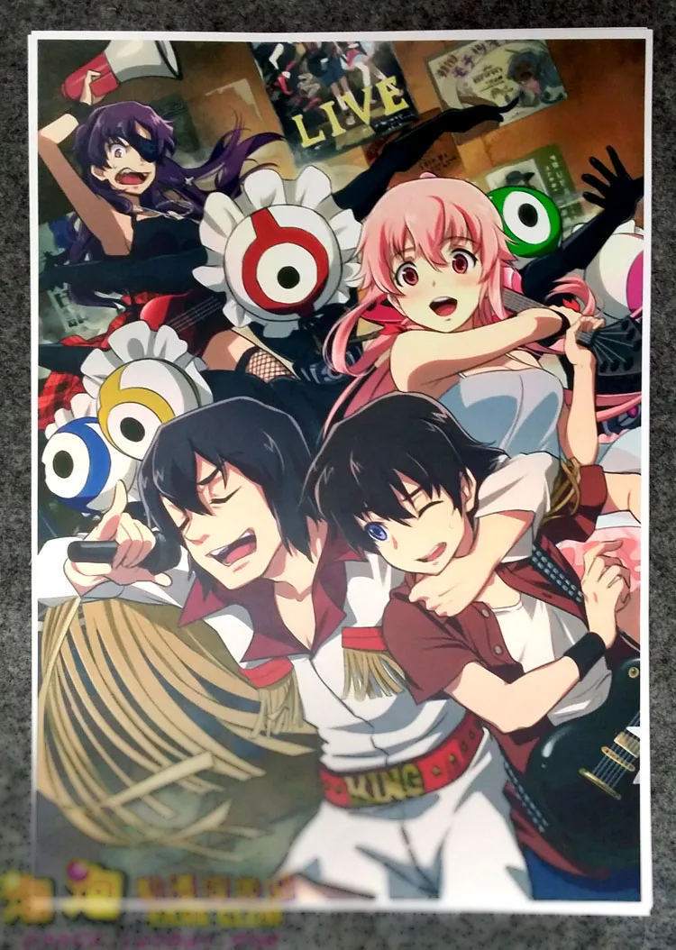 Аниме дневник будущего 42 см х 30 Мирай Ники мультяшный постер реквизит для косплея