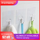 Прозрачная прочная самоклеящаяся настенная вешалка, настенный крючок для ванной комнаты, крючок для шляпы, ткани, полотенец, ванной комнаты, кухонная липкая вешалка