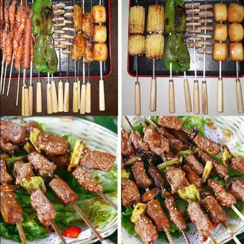 15 шт. мясо обжарки шампура Stick Нержавеющая сталь барбекю иглы шампуры Кухня