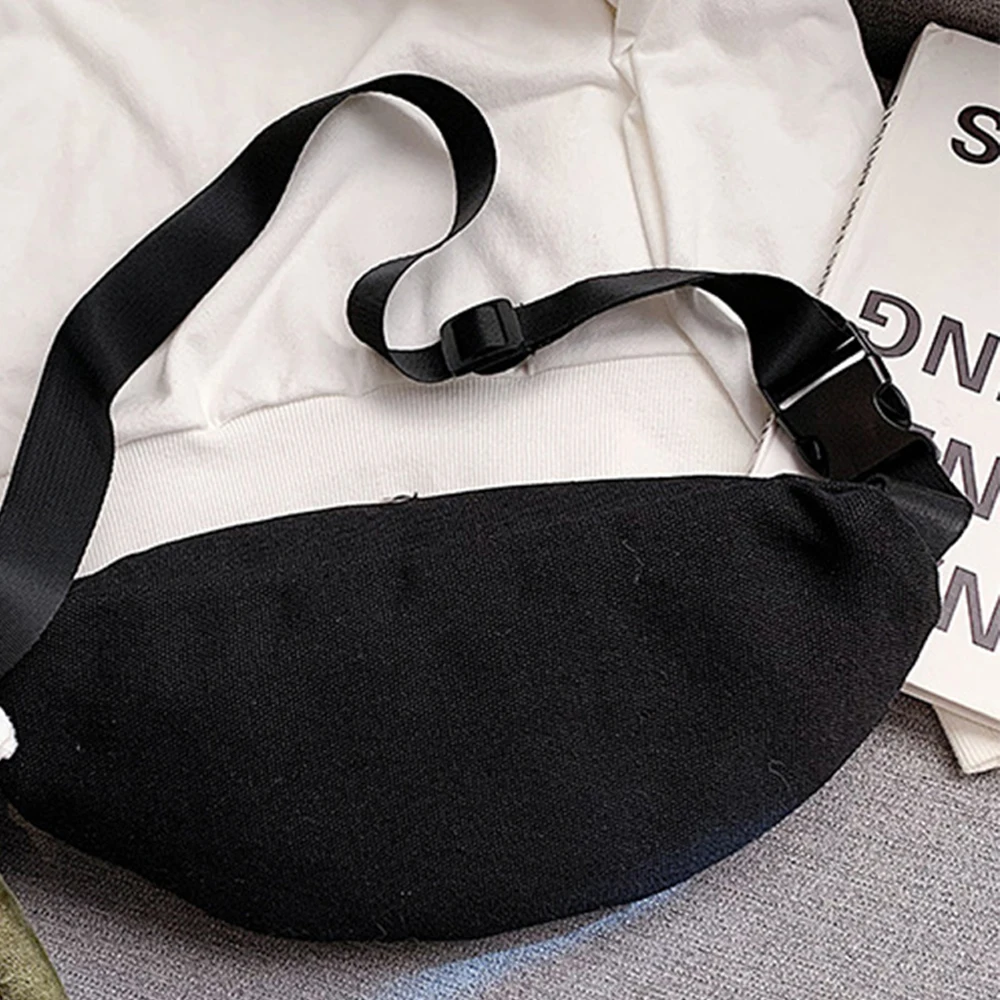 

Women Waist Pack Canvas Waist Bag Chest Crossbody Bag Wild Zipper Crossbody Cute Bear For Camping And Hiking Trend Banana Bags