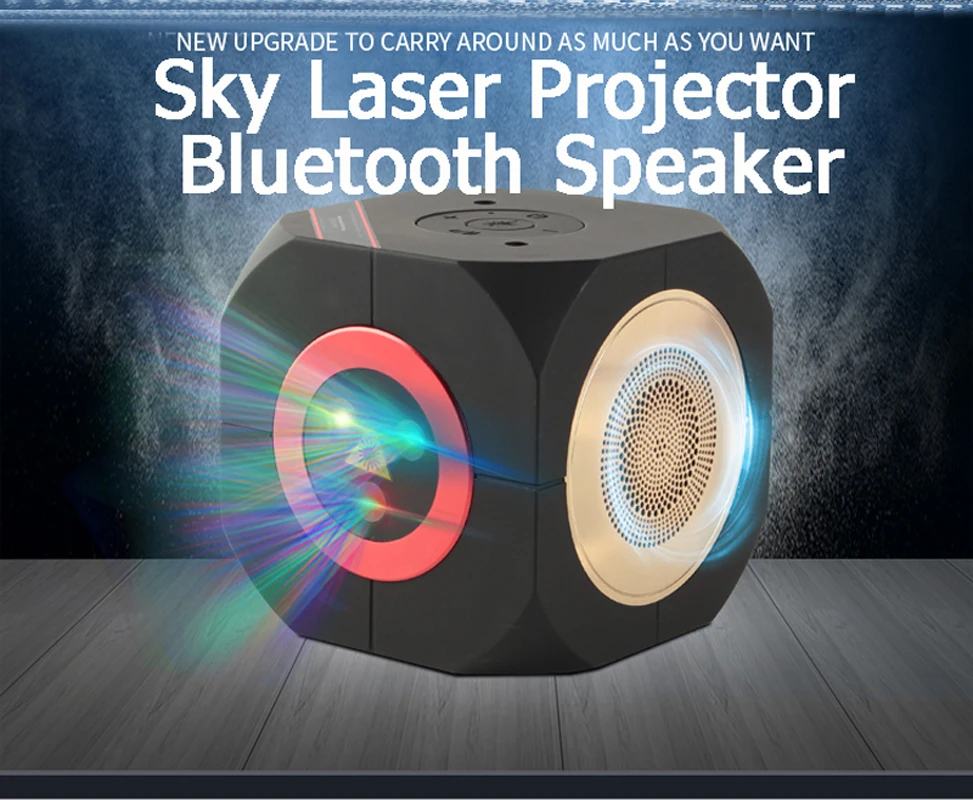 Портативный Мини bluetooth динамик лазерный Светильник проектор с 16/32 светильник ing RGB
