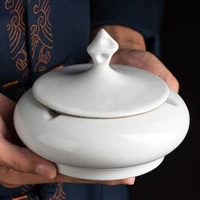 creative taihu stone ashtray ceramic with cover anti fly ash living room car personality small ashtray simple and retro