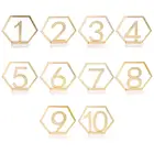 Шестигранные таблички на стол с цифрами для Свадебная вечеринка Декор: золотистые акриловые День рождения номер геометрический стол место карты римскими цифрами