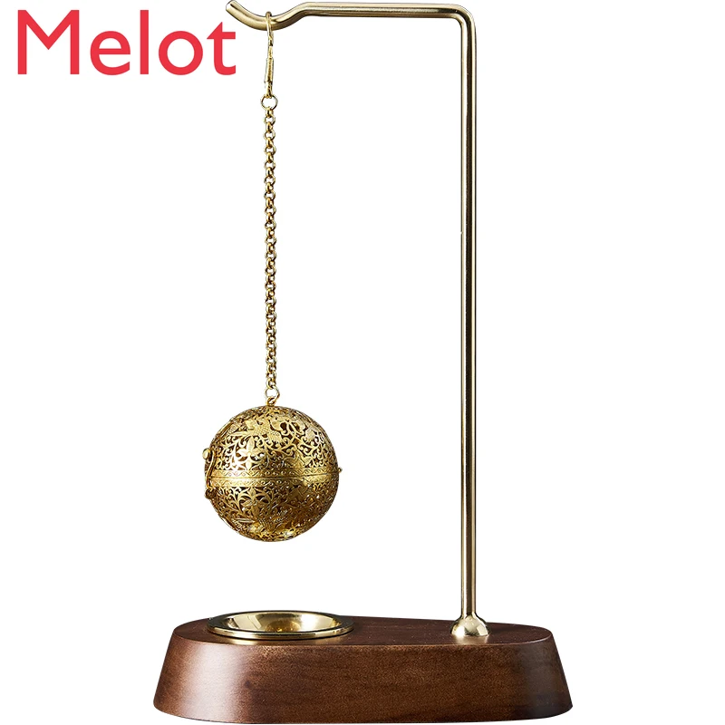 

New Chinese Light Luxury Ornaments Living Room Bedroom Creative Bronze Gyroscope Carved Hollow Aromatherapy Ball Decoration