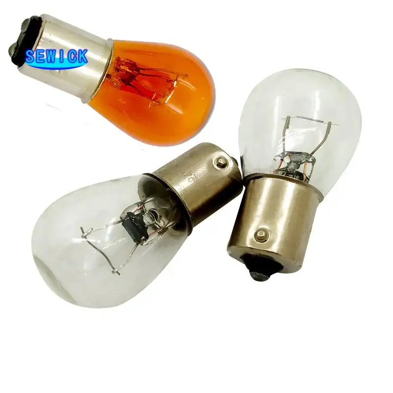 

10Pcs BAY15D 1157 1156 P21/5W S25 12V Car Clear Glass Lamp Brake Tail Bulb Car Indicator Halogen stop Lamp brake bulbs 12v