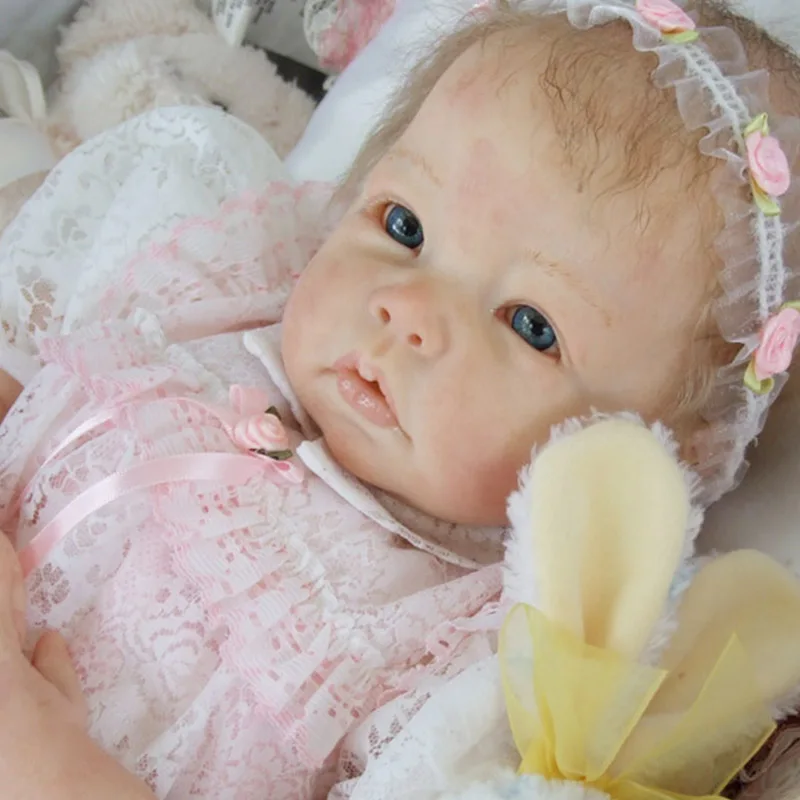 

22inch Popular reborn doll kit Maddie very soft lifelike real touch fresh color unpainted doll parts DIY toy