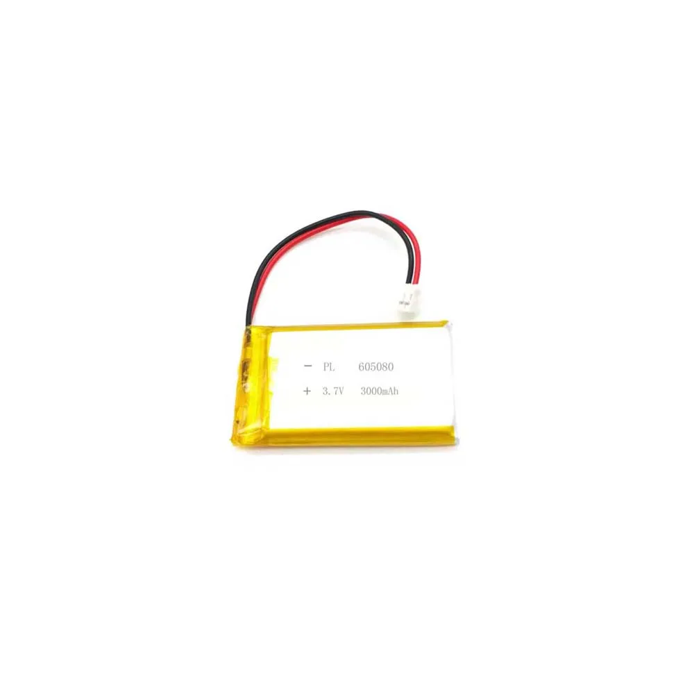 

MSDS Verified 3.7V 3000mAh 605080 Li Lithium Polymer ion Battery with 2.0mm JST Connector