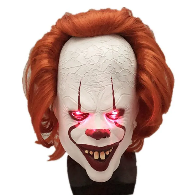 LED MASK Pennywise маска клоуна Стивен Кинг Это латекс светодиодный маска ужаса принадлежности на хеллоуин для косплея - Цвет: LED MASK