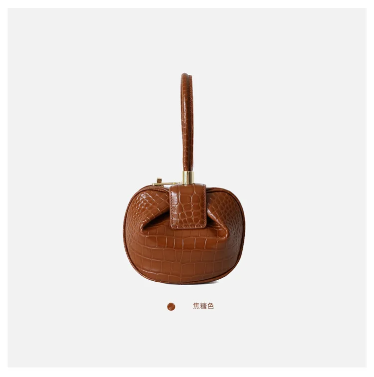 Fashion Catwalk Show Handbag Women New Ladies Genuine Leather Round Ball Hand Bag