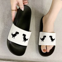 summer women flips flops cute cartoon fun dinosaur printed slippers comfort indoor slippers female slipper slide sandals