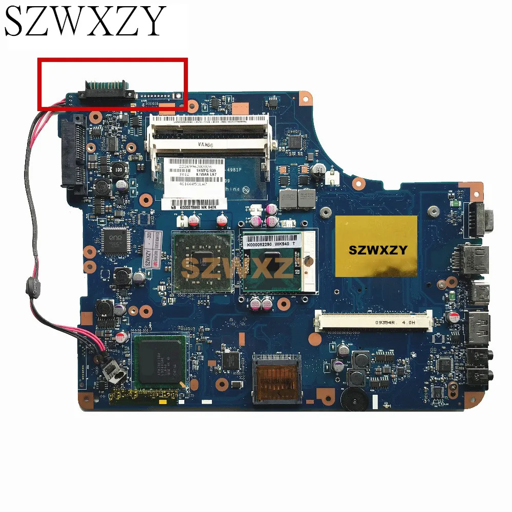 SZWXZY для материнской платы ноутбука Toshiba L550 L555 17 дюймов DDR2 K000078990 KSWAA LA 4981P 100%