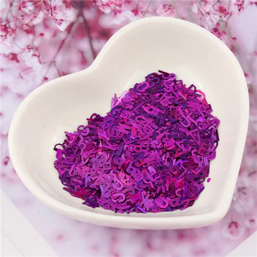 Laser purple Ультратонкие 4 мм буквы формы блестки 3D ногтей блестки лазерные серебряные Eo-Friendly блестка из ПЭТ лак для ногтей материал 8 г - Цвет: Laser purple