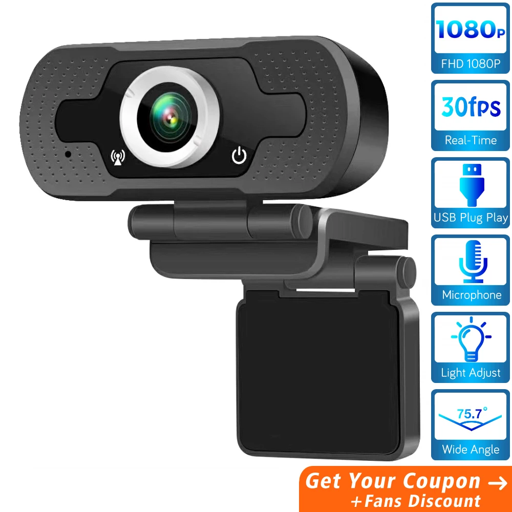 1080P HD веб-камера Встроенный микрофон USB Plug &amp Play Видеозвонок компьютерной